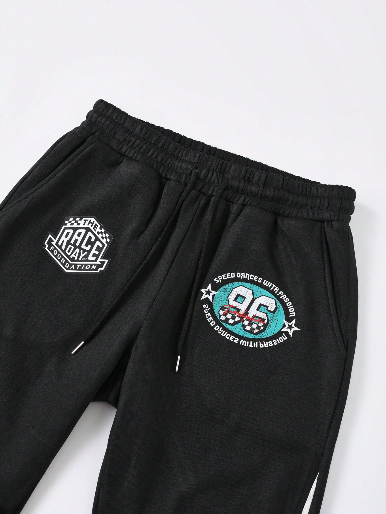 Street Life Men's Layered Flared Sweatpants With Striped Web Tape, Vintage Street Style Sports