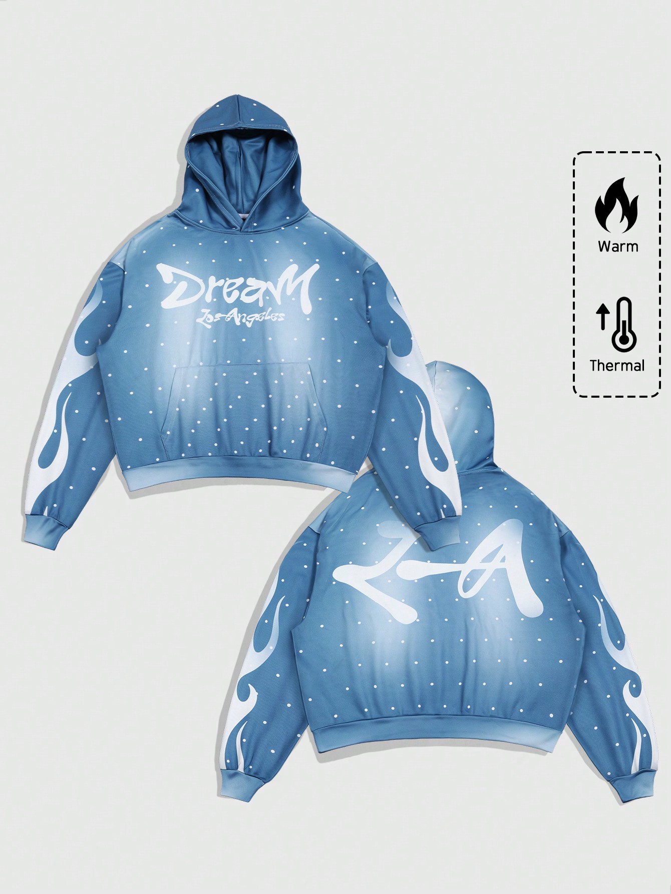 Street Life Men's Letter Print Pocket Casual Pullover Hoodie, Minimalist Design