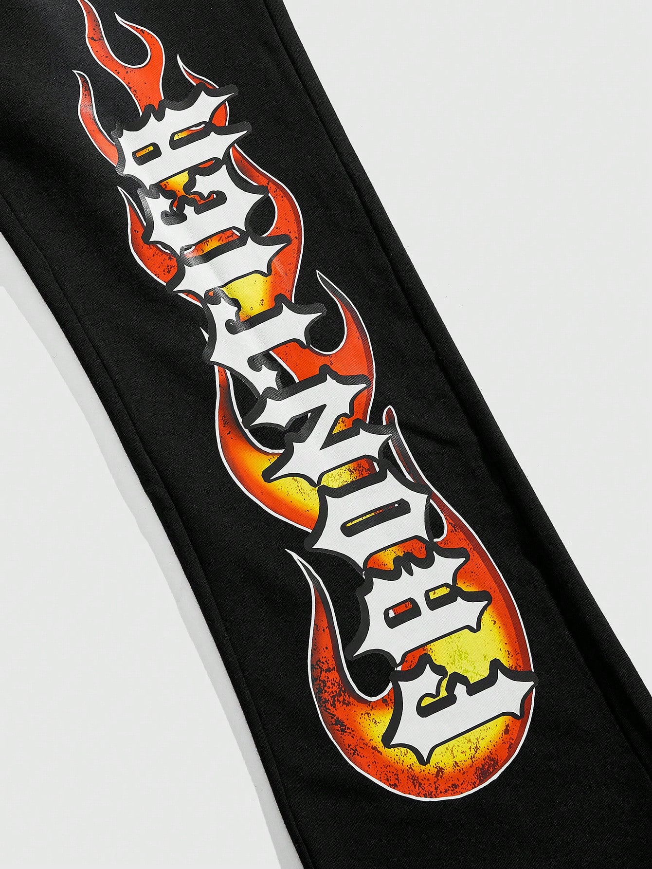 Street Life Men's Racing & Flame Print Flared Sweatpants