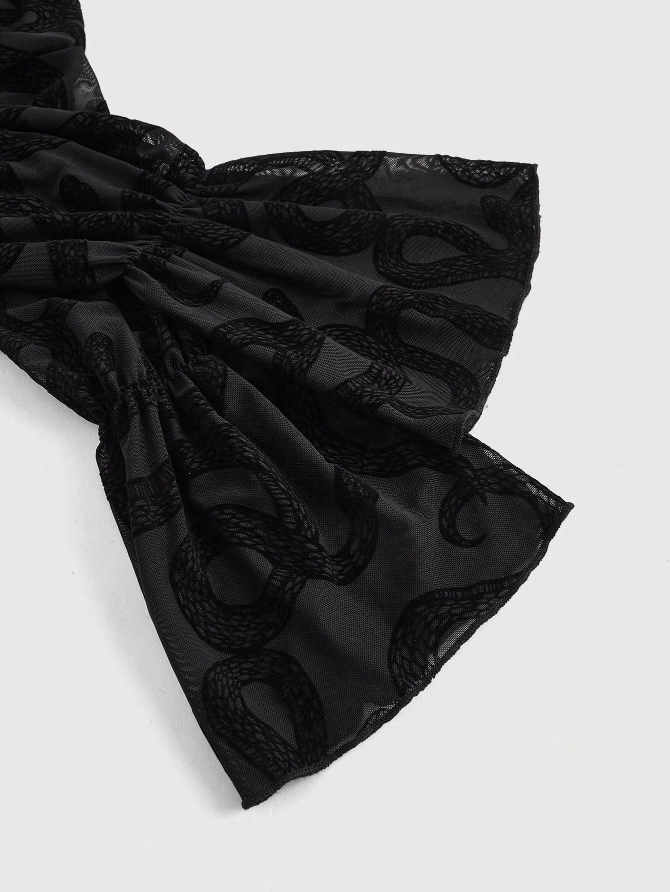 Goth Gothic Palace Style Snake Print Flocked Off-Shoulder Top