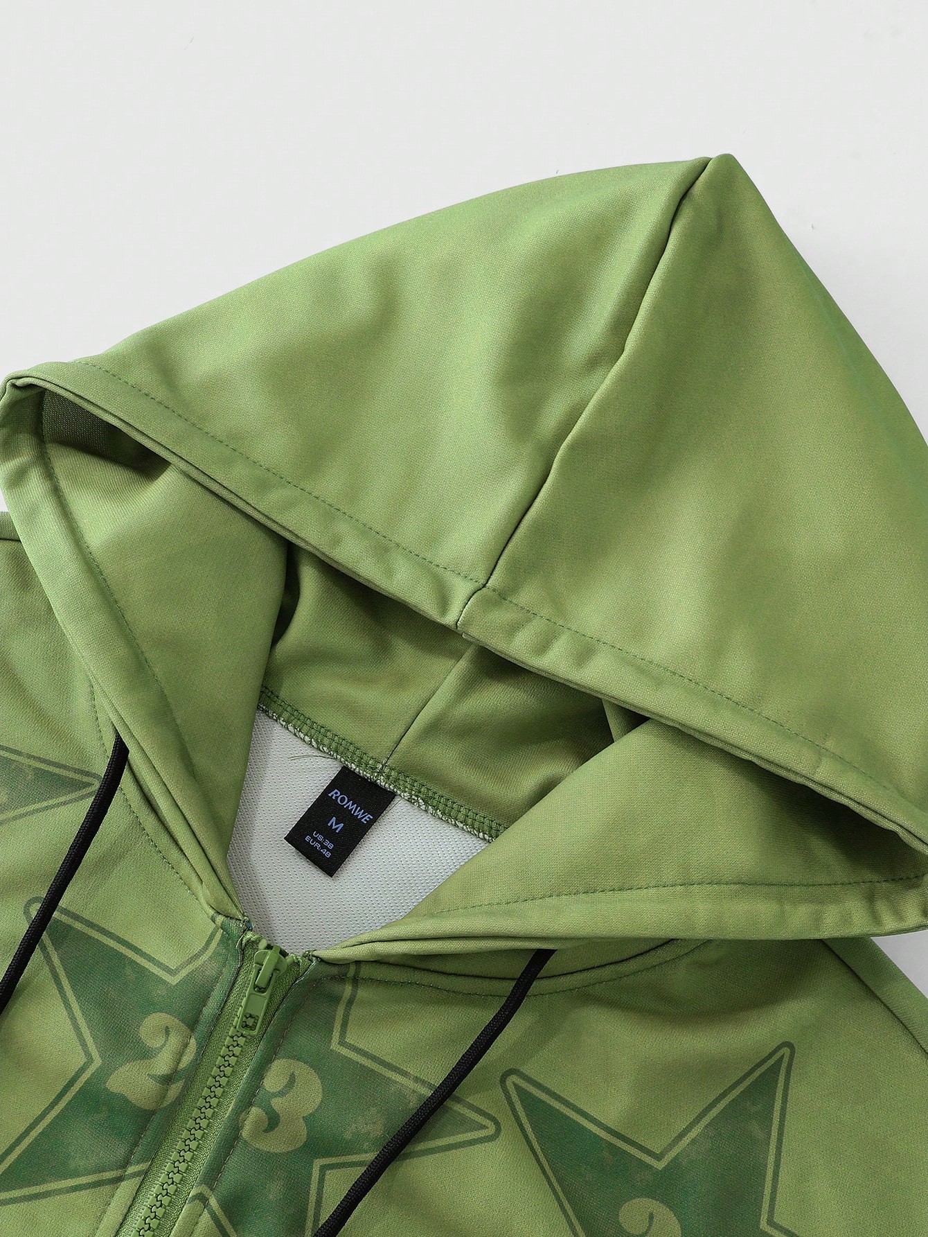 Street Life Men Autumn Letter & Five-Pointed Star Print Long Sleeve Zip Front Hoodie Sweatshirt