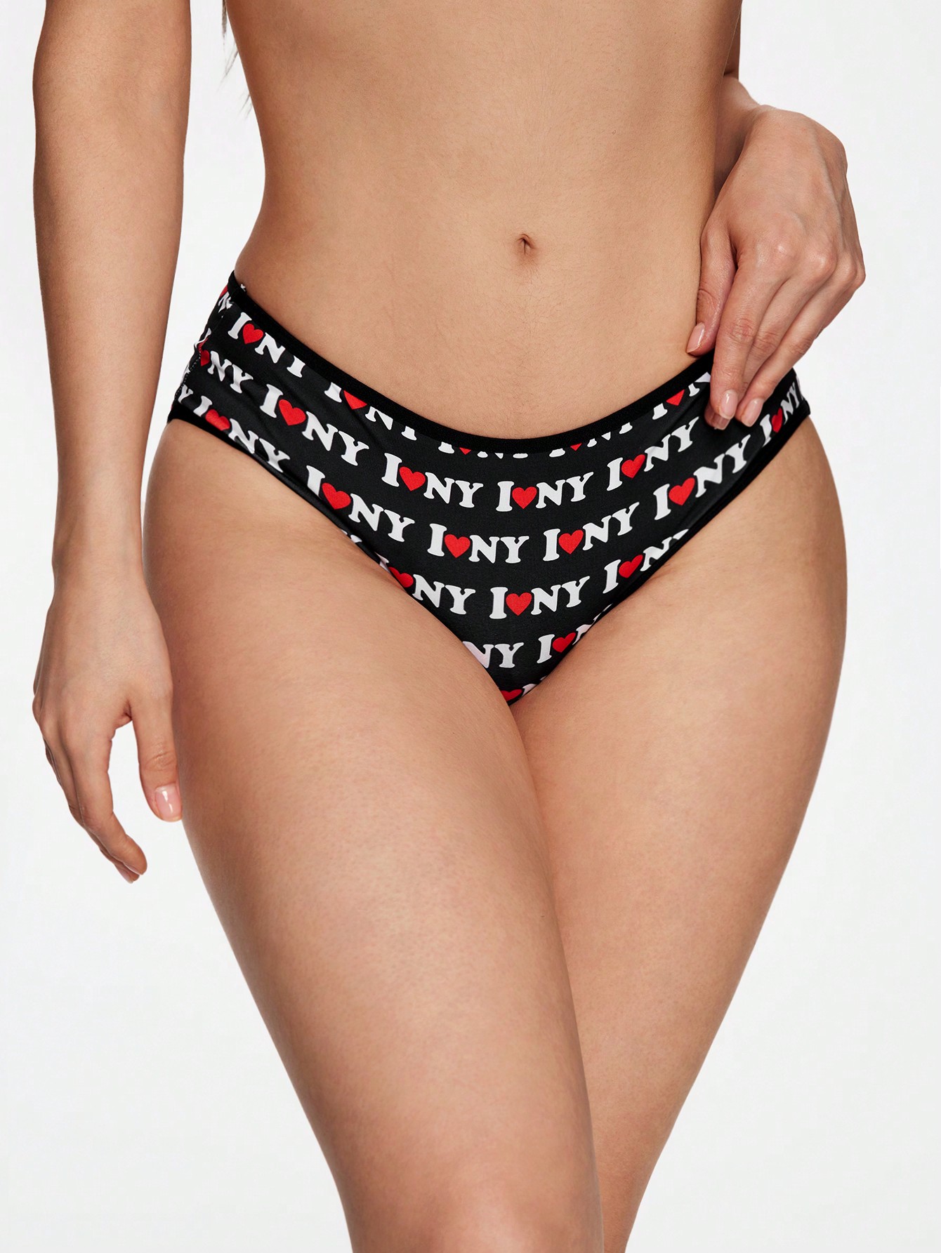 Street Life Single Piece "I Love New York" Slogan All-Over Print Men's Briefs