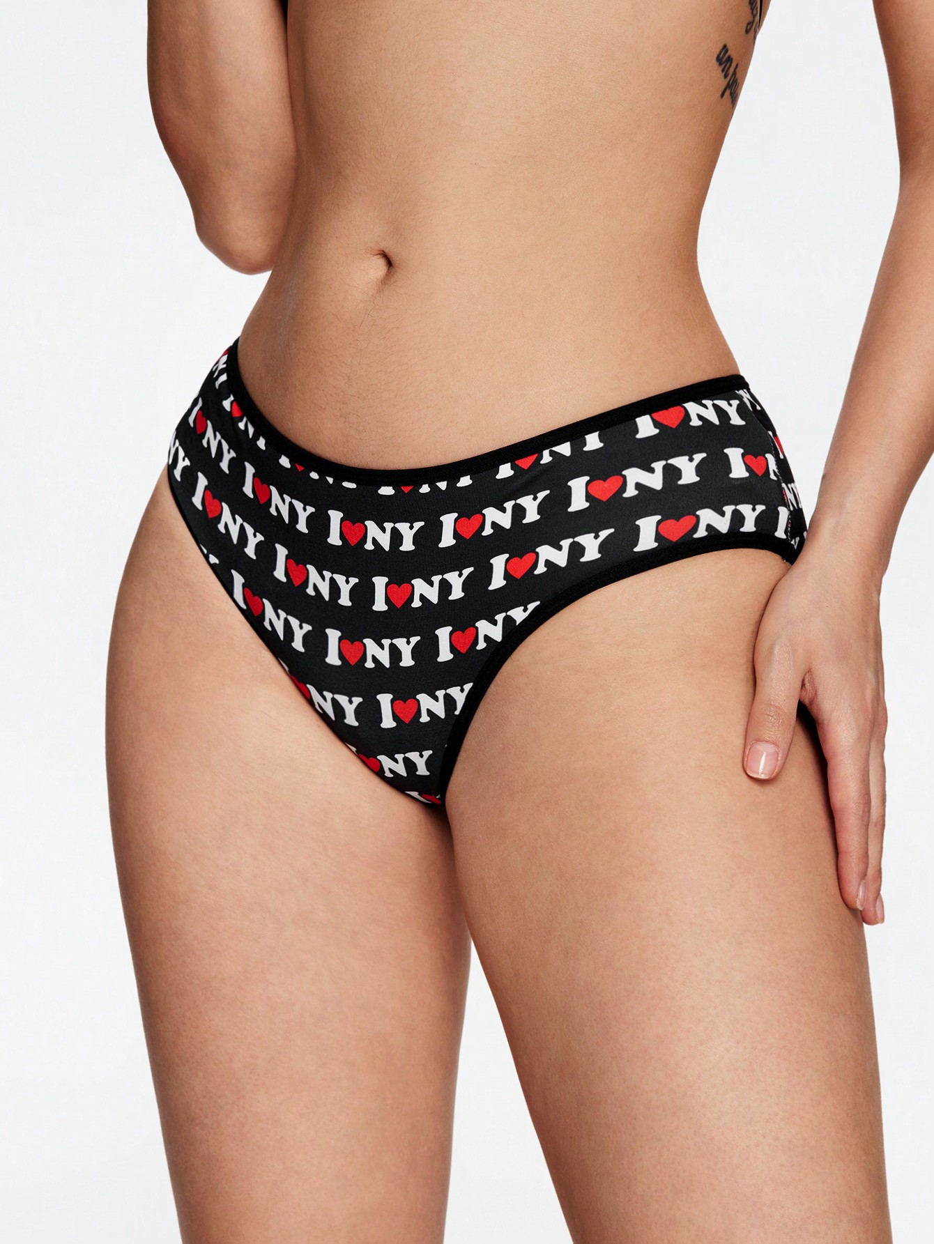 Street Life Single Piece "I Love New York" Slogan All-Over Print Men's Briefs
