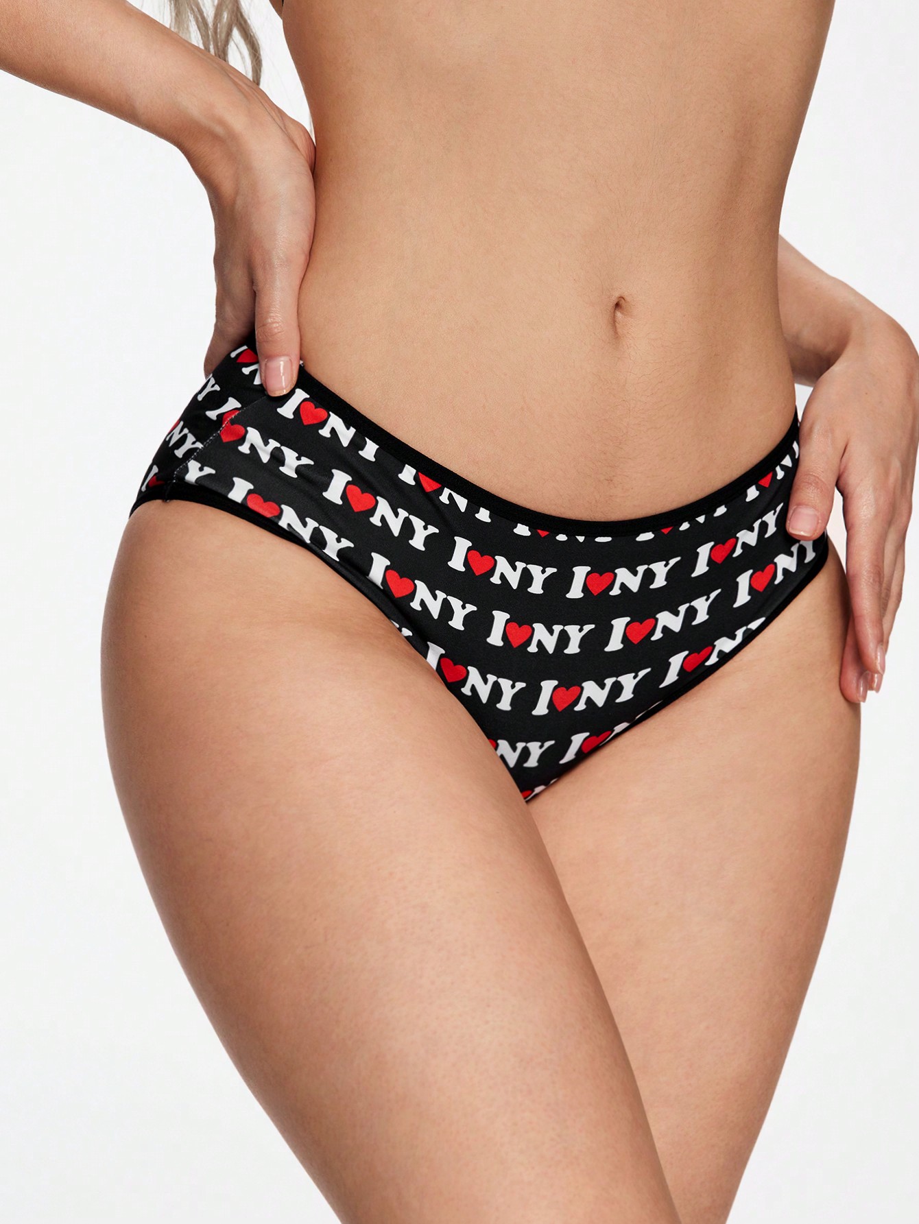 Street Life Single Piece "I Love New York" Slogan All-Over Print Men's Briefs