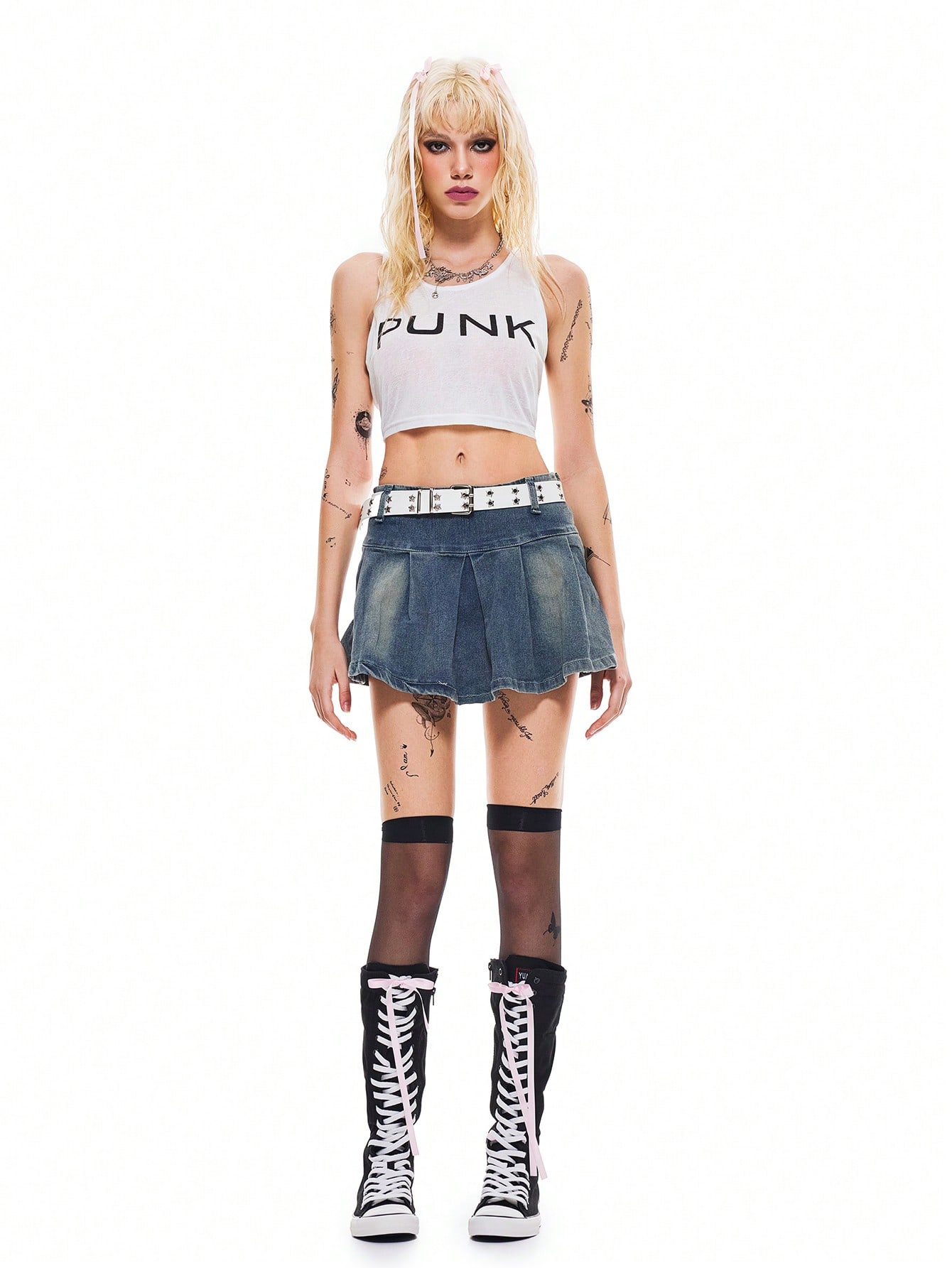 Goth Women Round Neck Sleeveless Letter Printed Casual Top, Everyday Wear Summer