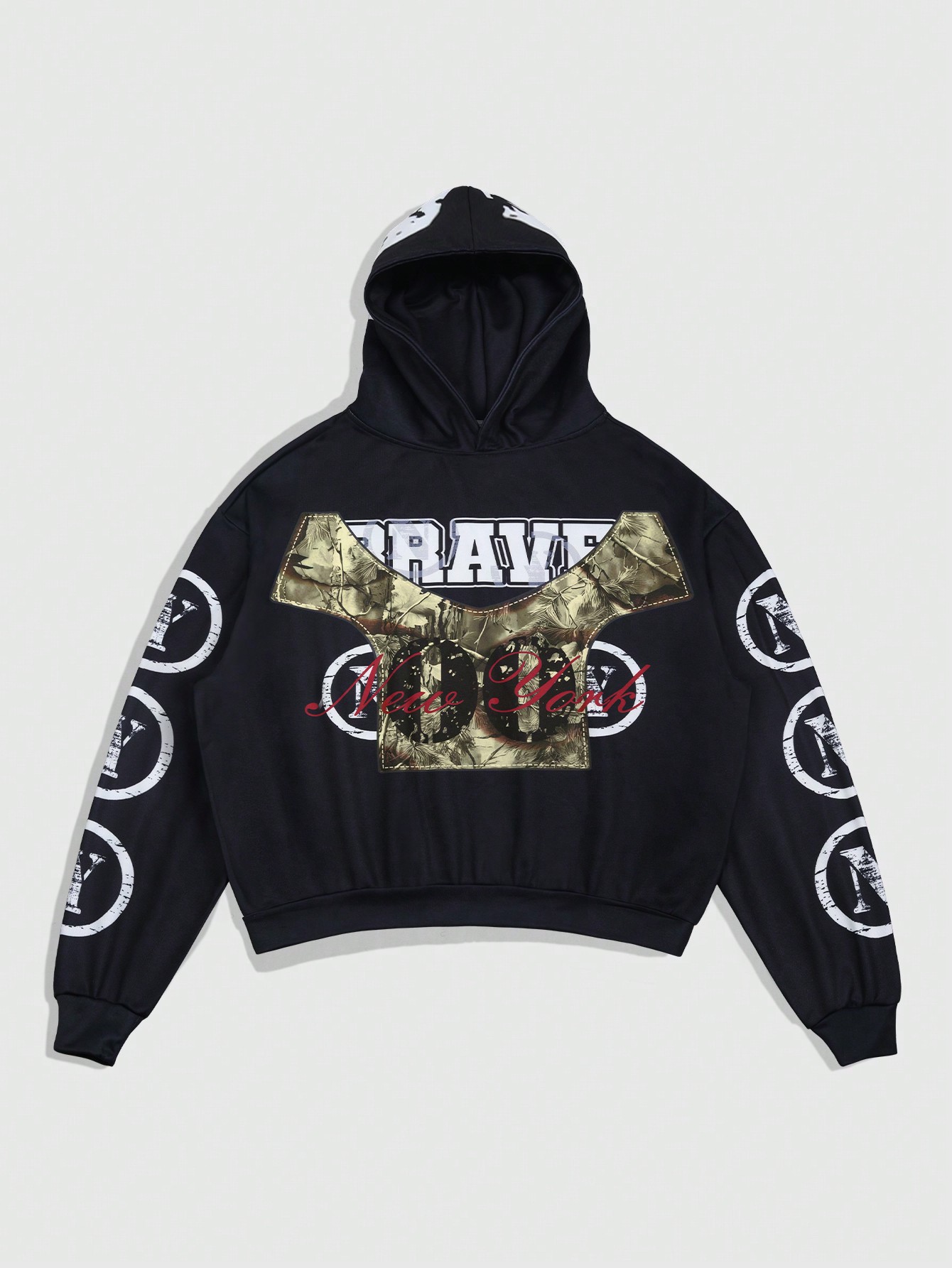 Street Life Men's Letter Print Casual Pullover Hoodie, Simple Design