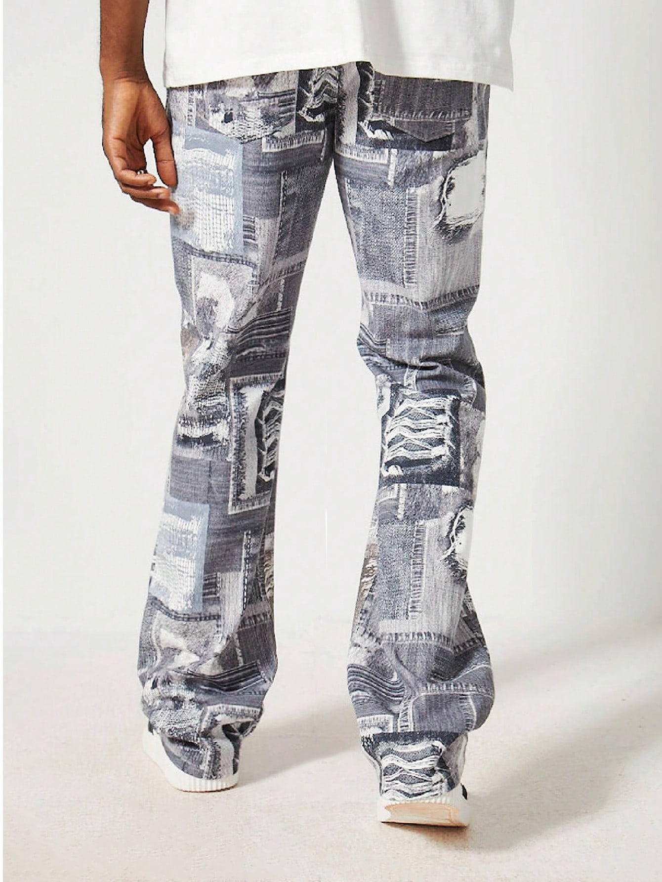 Street Life Men's Vintage Trendy Casual Layered Flare Jeans With Pockets