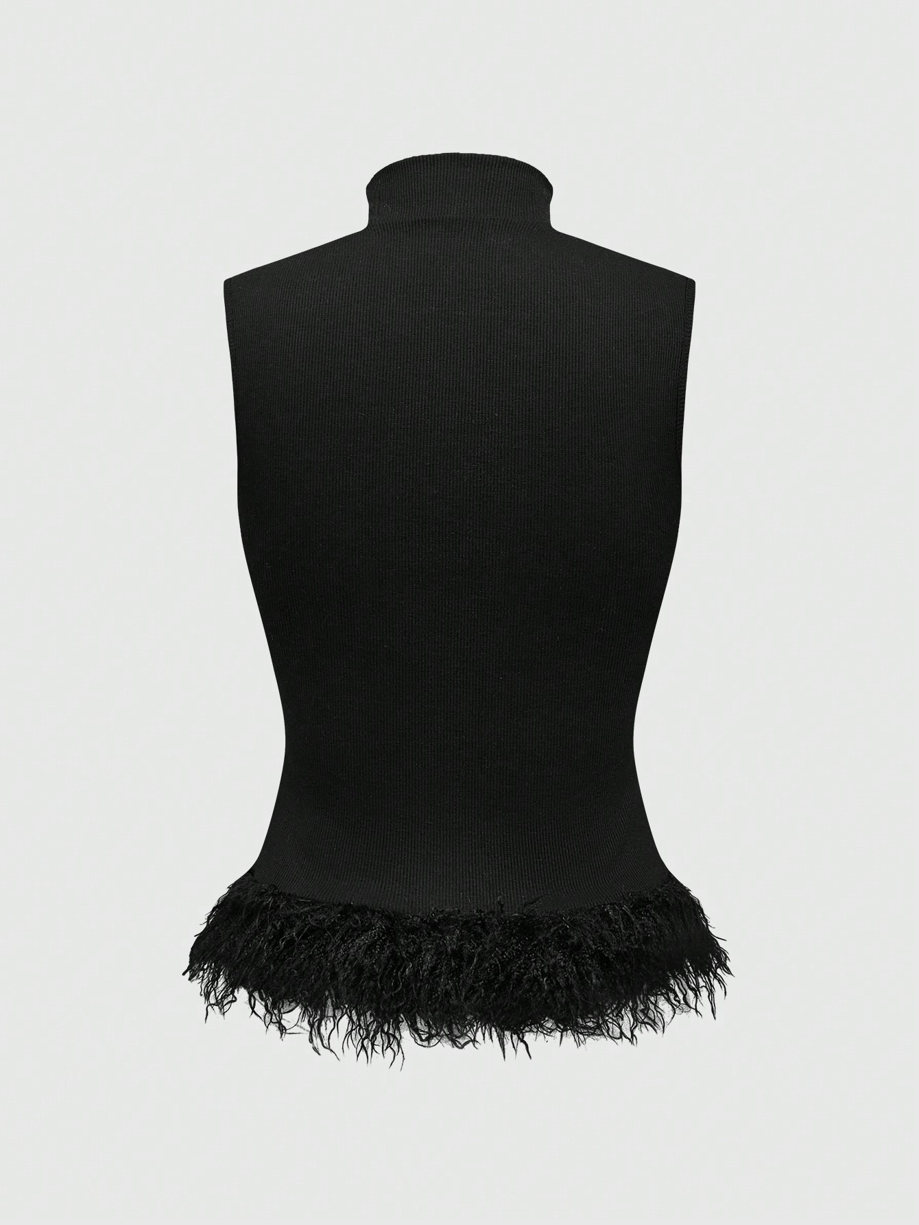 Grunge Punk 2pcs Wild & Sexy Ultra-Short Fluffy Collar Vest