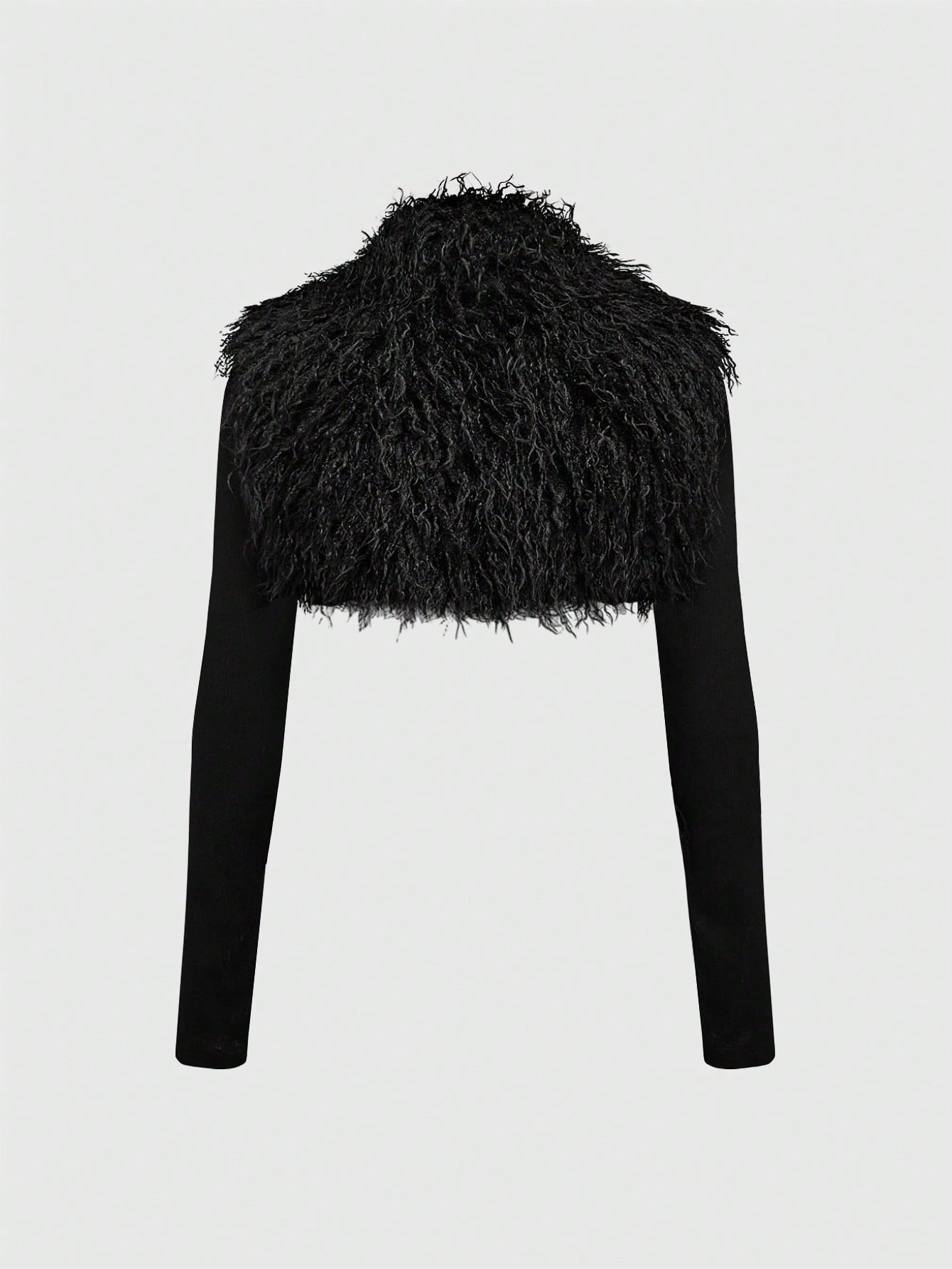 Grunge Punk 2pcs Wild & Sexy Ultra-Short Fluffy Collar Vest