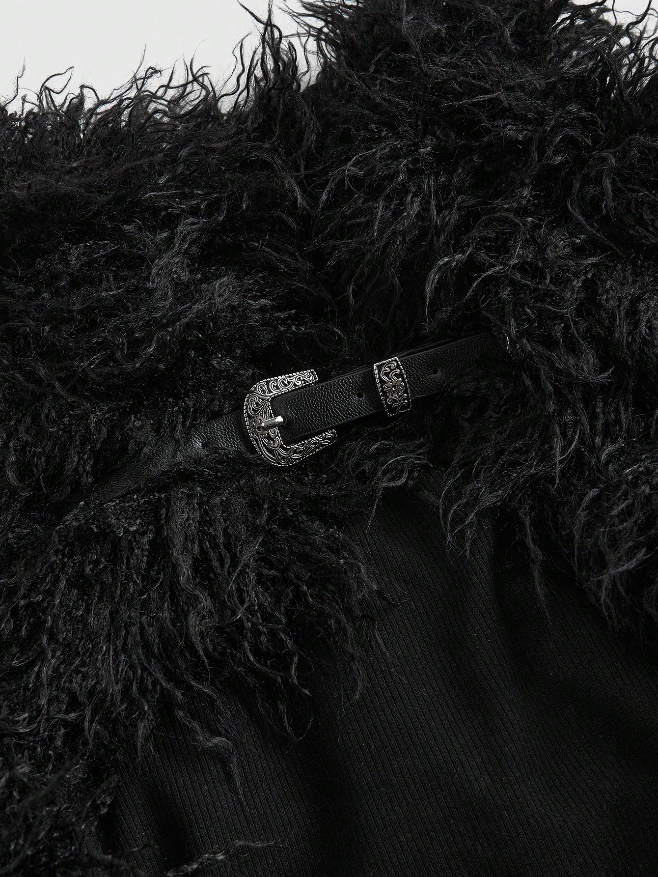Grunge Punk 2pcs Wild & Sexy Ultra-Short Fluffy Collar Vest