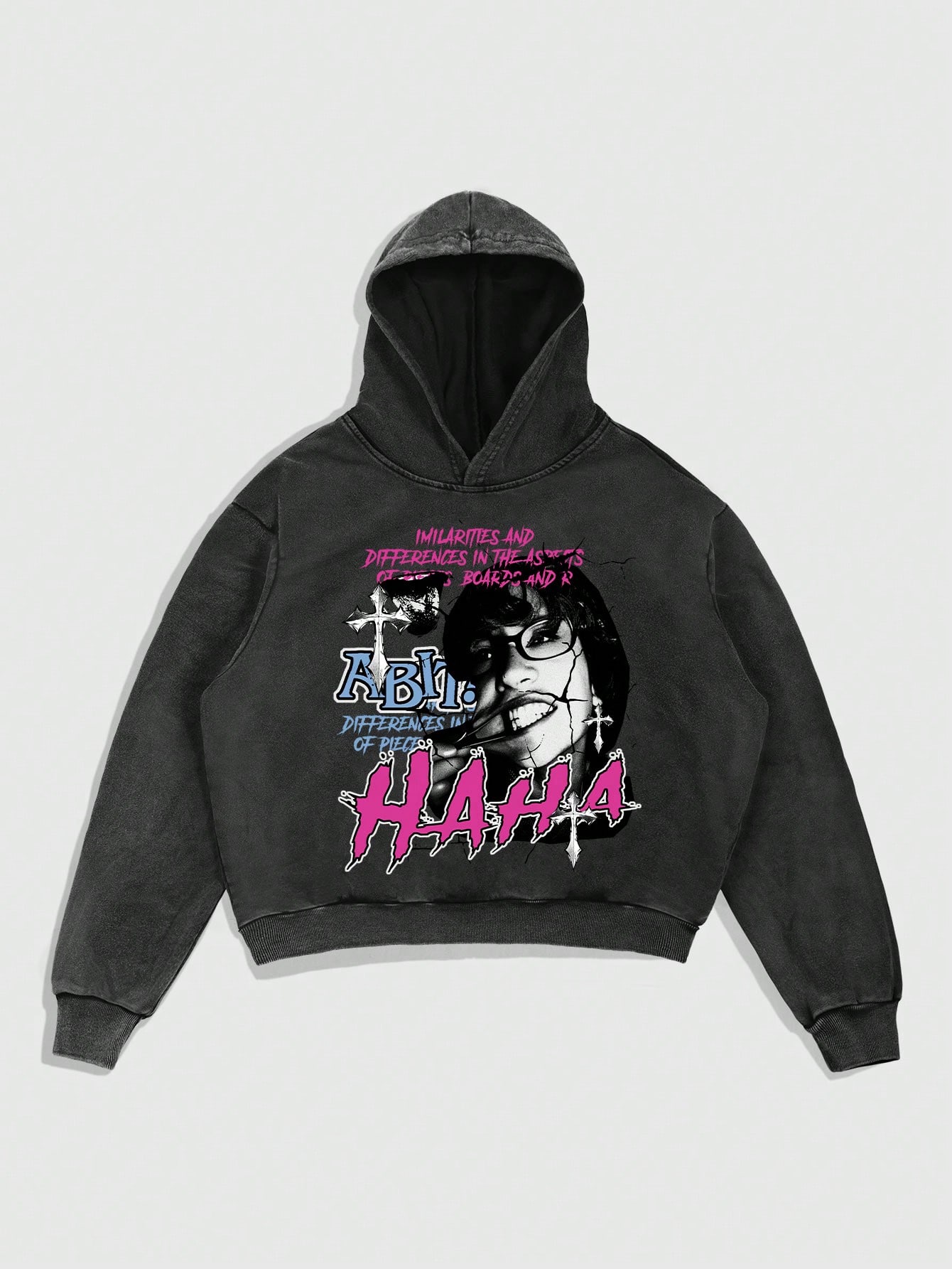 Street Life Snowflake Pattern Print Pullover Hoodie With Long Sleeve