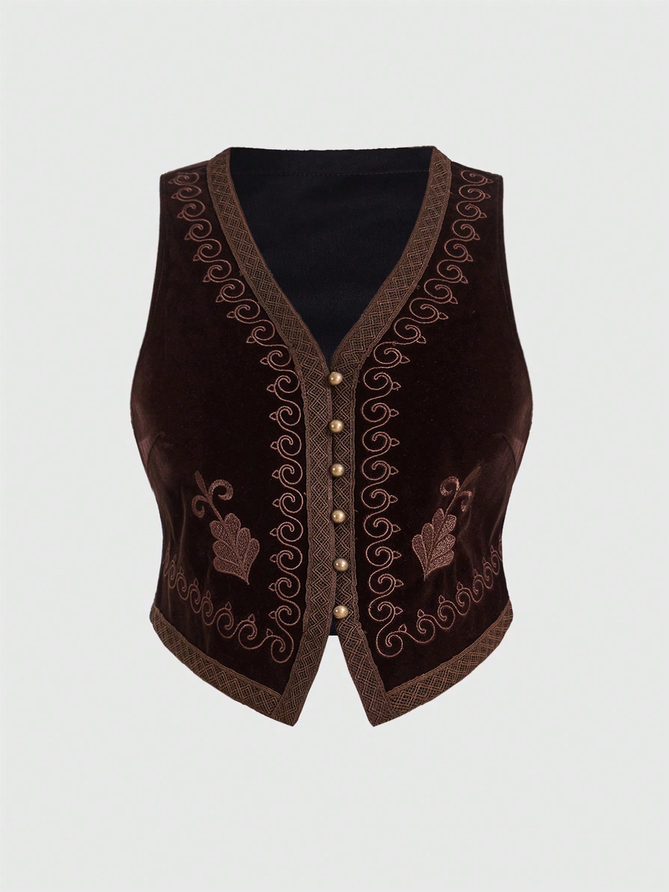 Hippie Plus Size Hippie Floral Embroidered Vest Jacket