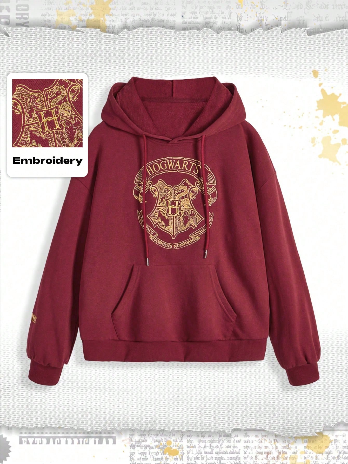 Harry Potter | ROMWE Plus Size Women Embroidered Design Loose Fit Sweatshirt