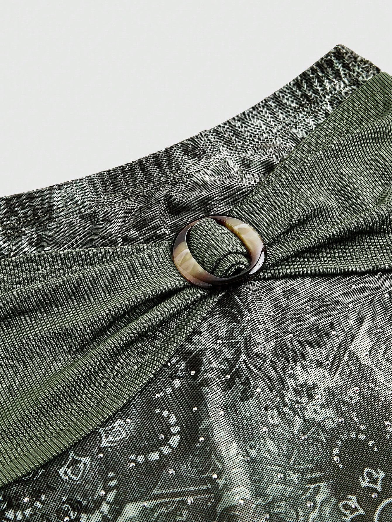 Fairycore Women's Hippie Vine Totem Rhinestone Skirt