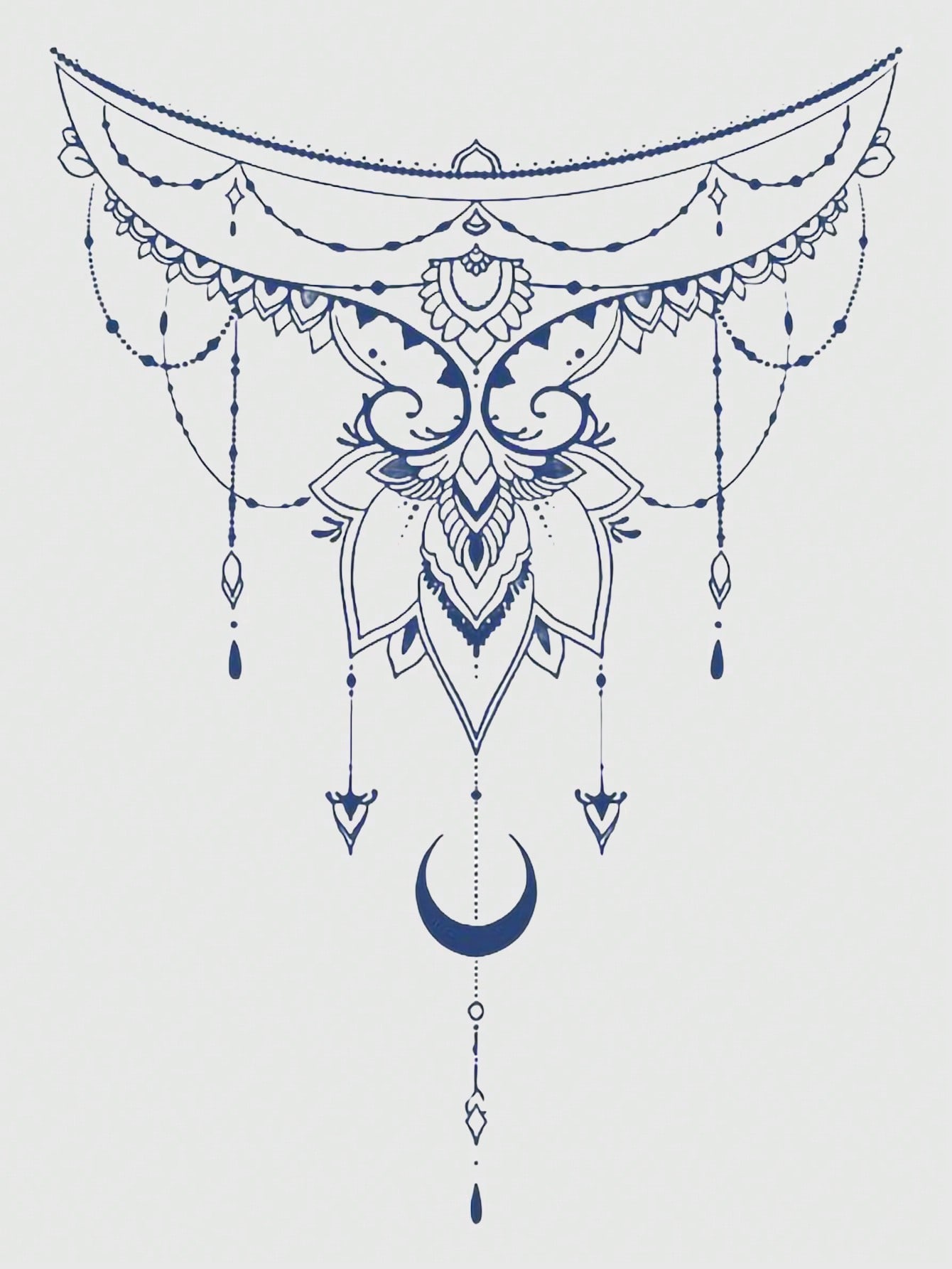 Fairycore 1pc Moon Fringe Leg Chain Tattoo Sticker
