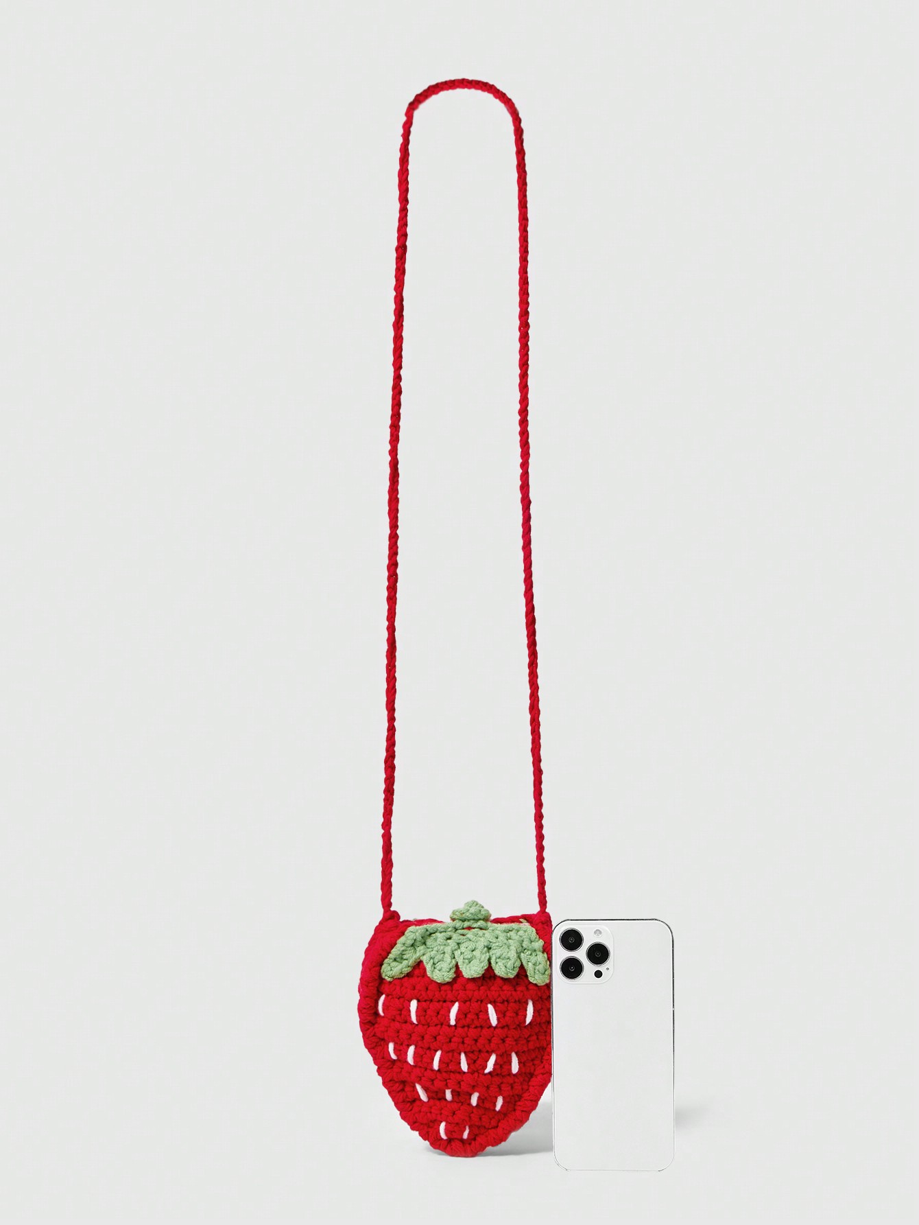 Kawaii Minimalist Practical Multi-Functional Fashion Cute Strawberry Woven Shoulder Bag, Red Purse