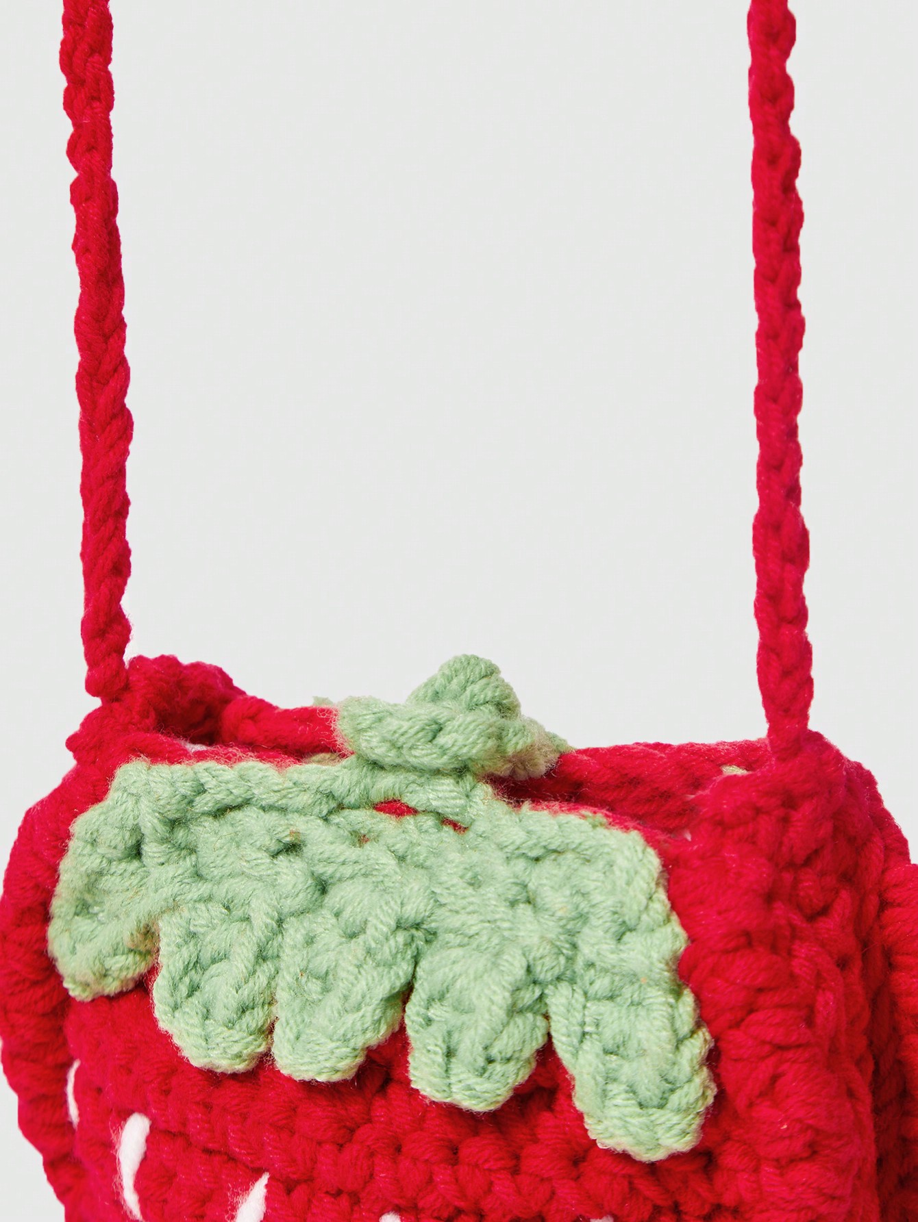 Kawaii Minimalist Practical Multi-Functional Fashion Cute Strawberry Woven Shoulder Bag, Red Purse