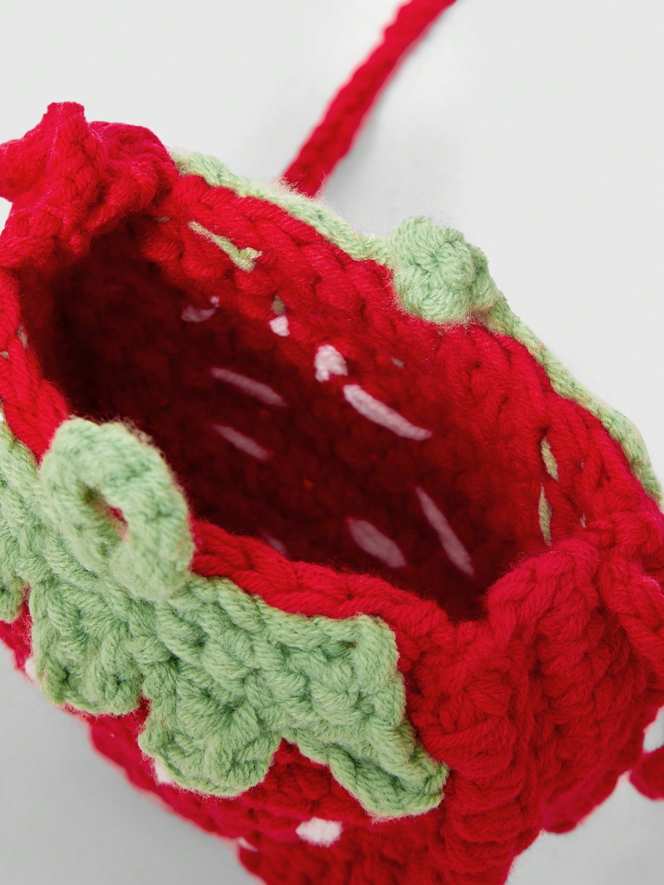 Kawaii Minimalist Practical Multi-Functional Fashion Cute Strawberry Woven Shoulder Bag, Red Purse