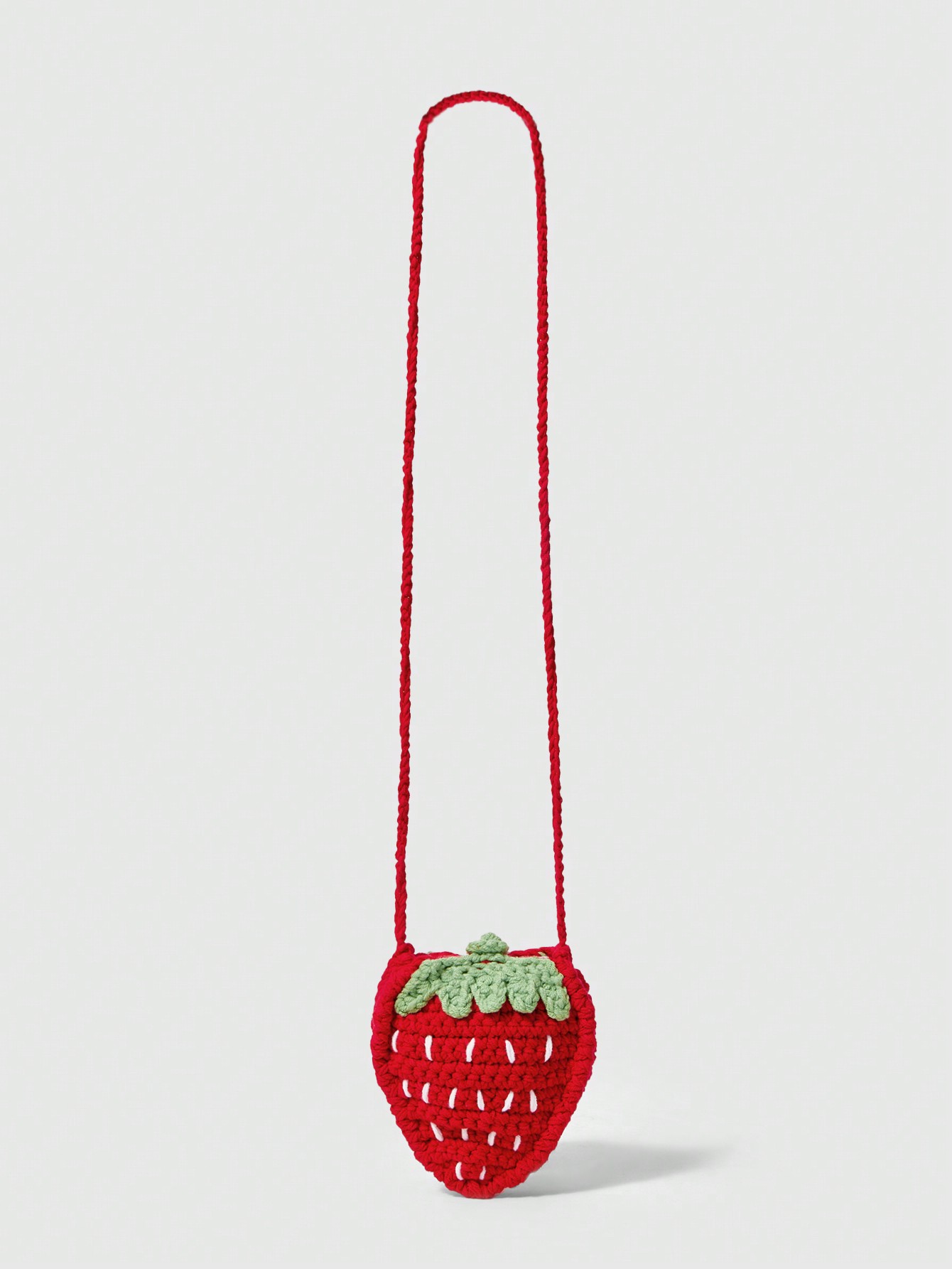 Kawaii Minimalist Practical Multi-Functional Fashion Cute Strawberry Woven Shoulder Bag, Red Purse