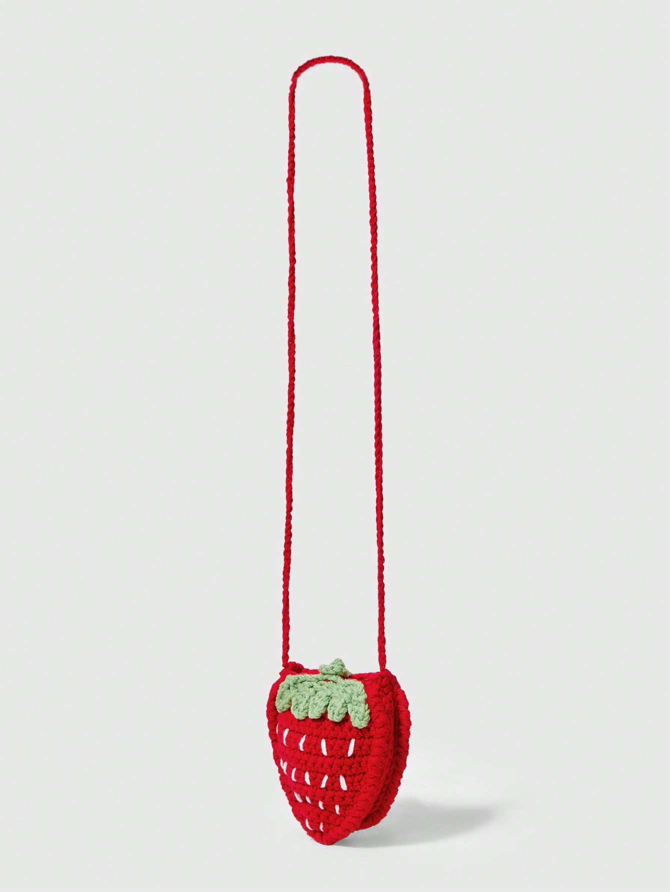 Kawaii Minimalist Practical Multi-Functional Fashion Cute Strawberry Woven Shoulder Bag, Red Purse
