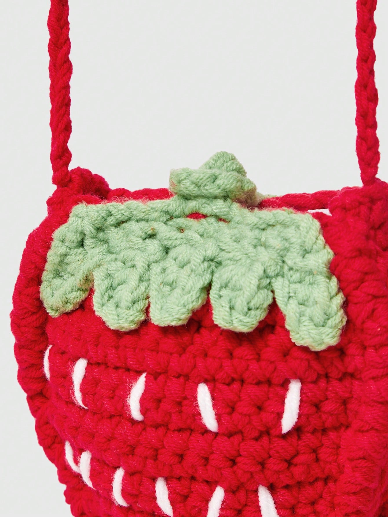 Kawaii Minimalist Practical Multi-Functional Fashion Cute Strawberry Woven Shoulder Bag, Red Purse