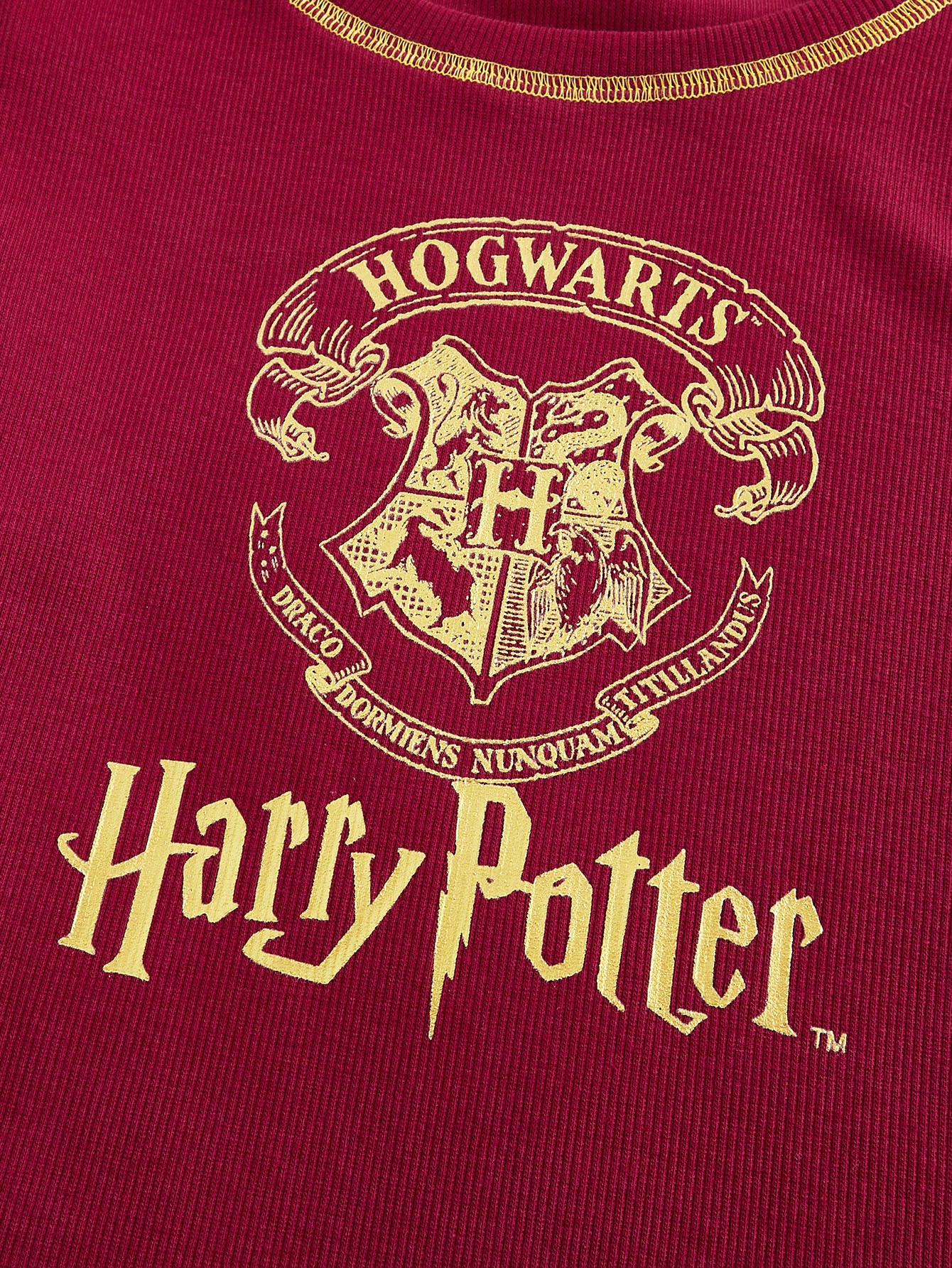Harry Potter | ROMWE Plus Size Women Casual Hogwarts Letter Pattern Short Sleeve T-Shirt, Summer