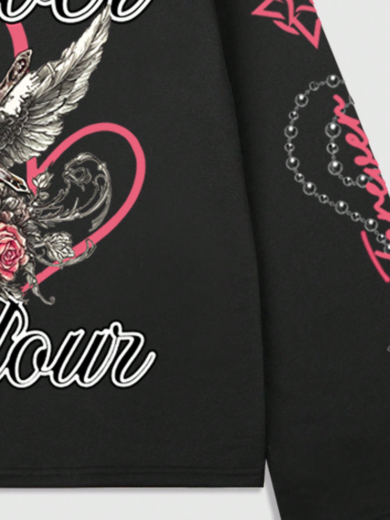 Street Life Men's Casual Angel Letter Print T-Shirt, Autumn