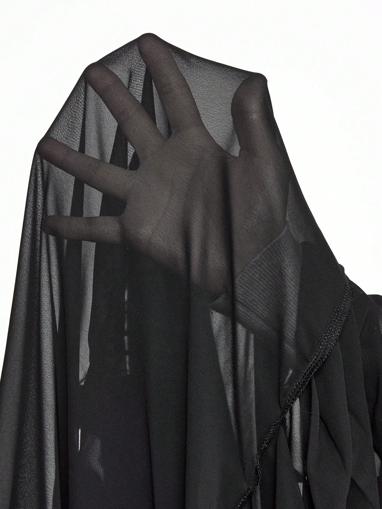 Goth Plus Size Women Gothic Punk Solid Mesh See-Through Sheer Cardigan Dress