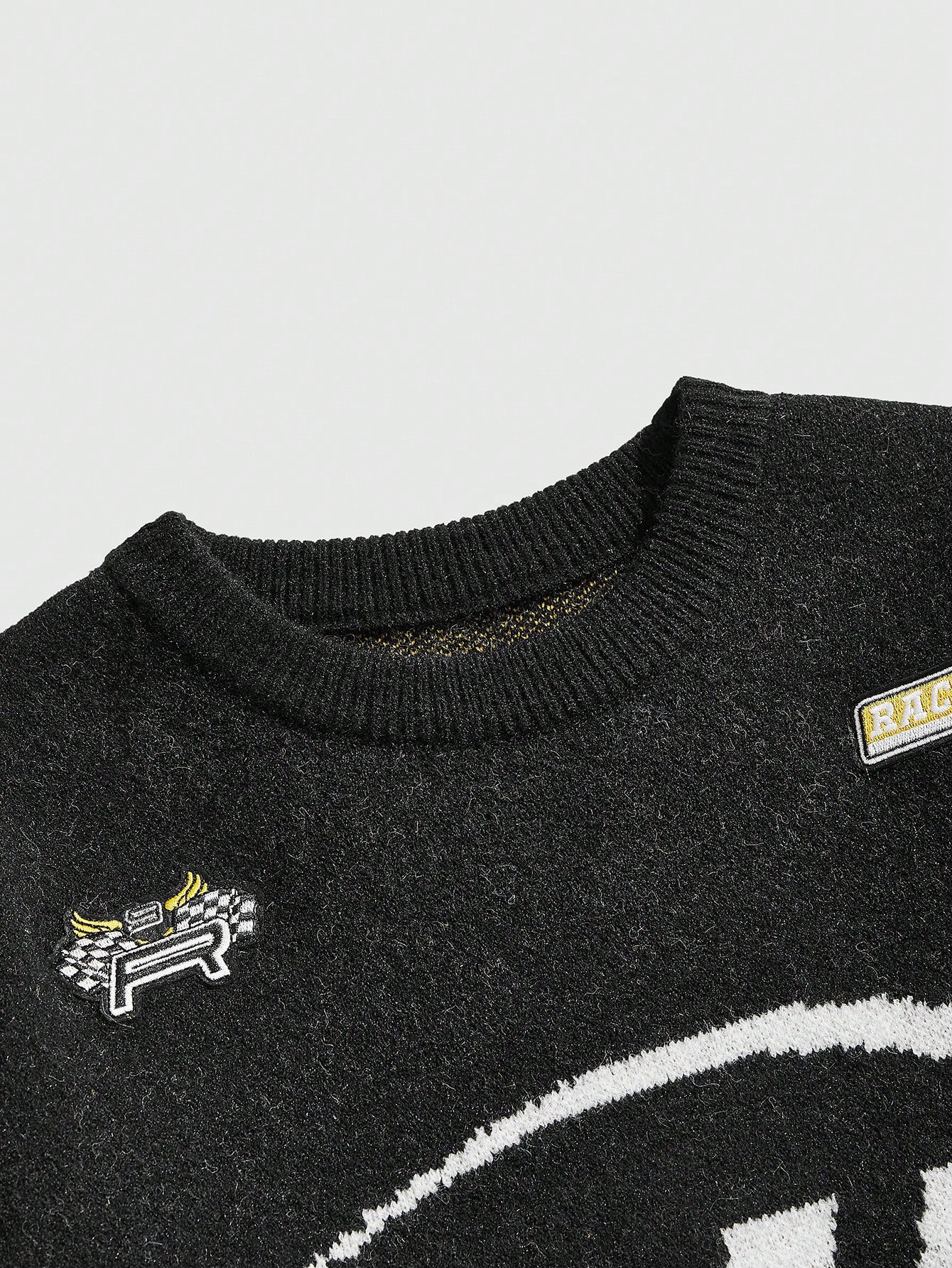 Prep Men's Letter Pattern Long Sleeve Casual Racing Sweater, Autumn/Winter