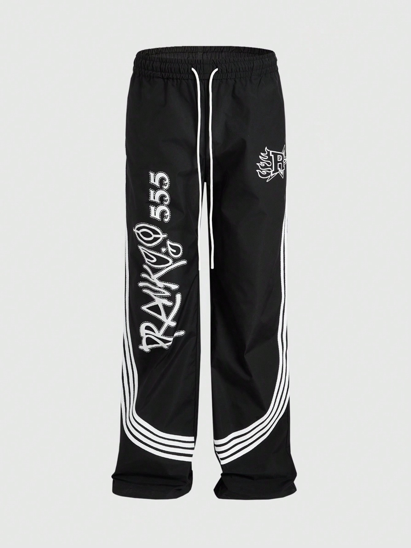 Street Life Men's Striped Webbing Loose Baggy Pants