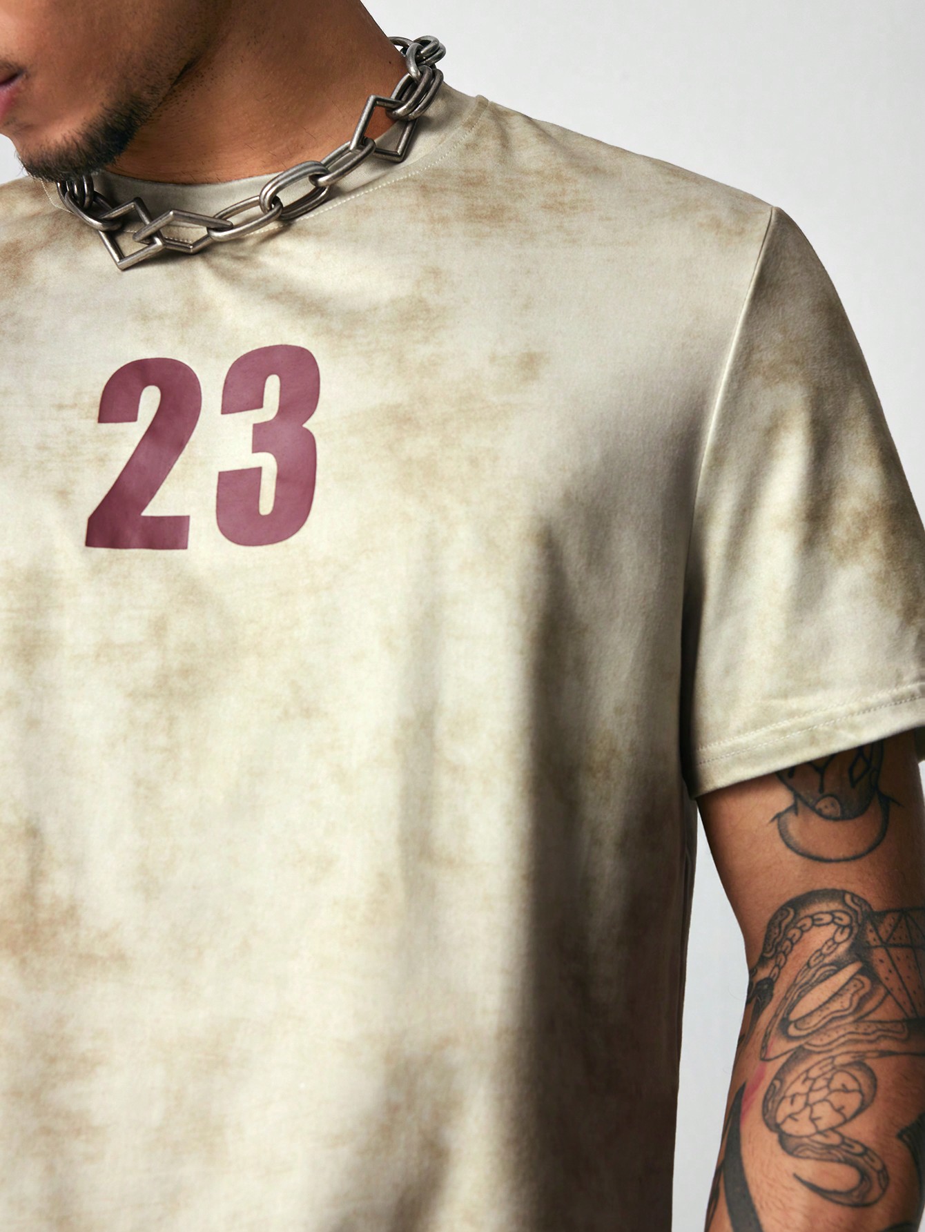 Street Life Men's Casual Numeric Print Round Neck Short Sleeve T-Shirt