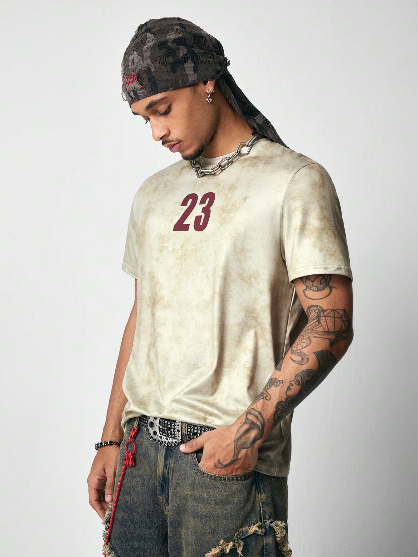 Street Life Men's Casual Numeric Print Round Neck Short Sleeve T-Shirt