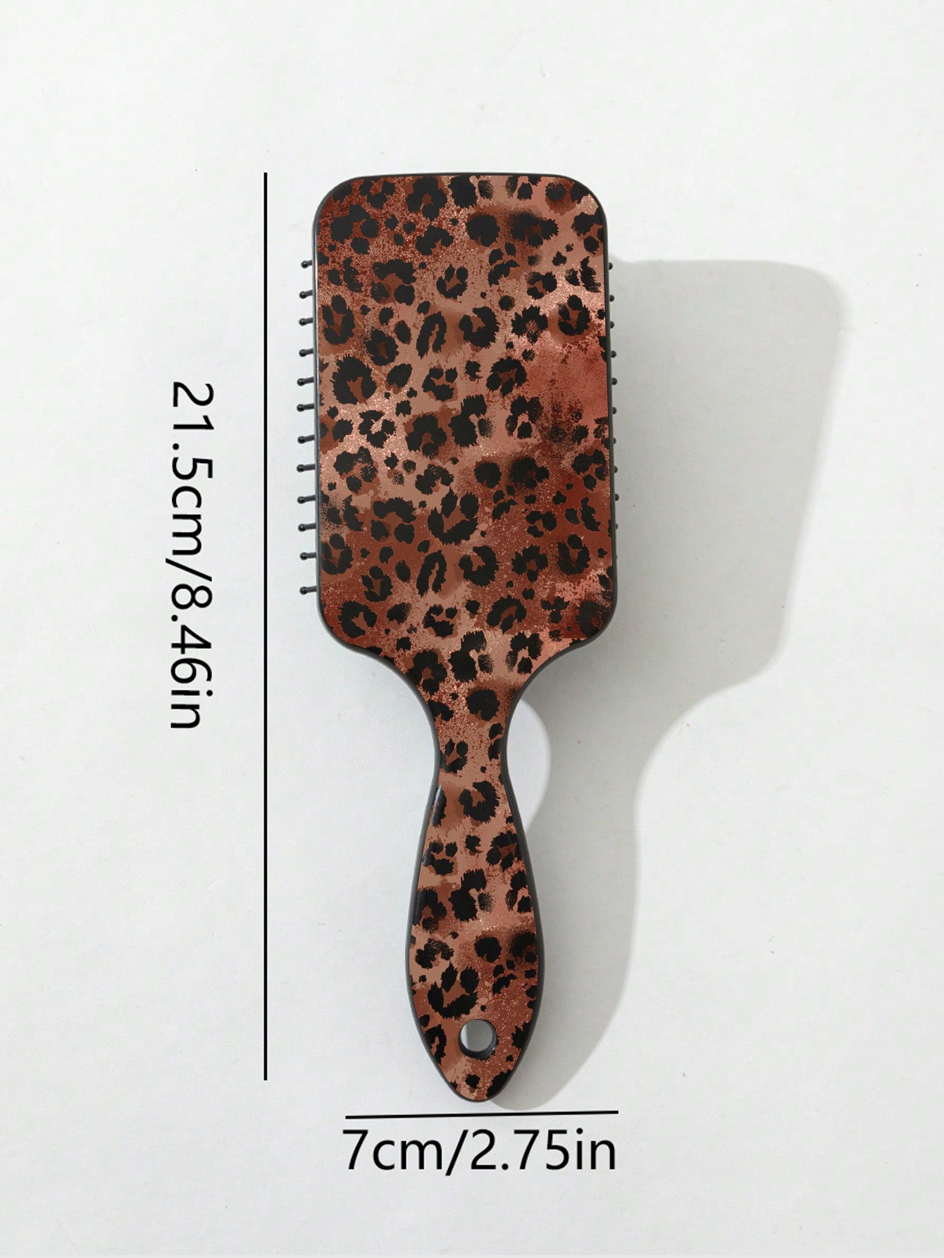 Grunge Punk 1pc Vintage Splash-Ink Leopard Print Asymmetrical Creative Air Cushion Long Handle Hair Brush