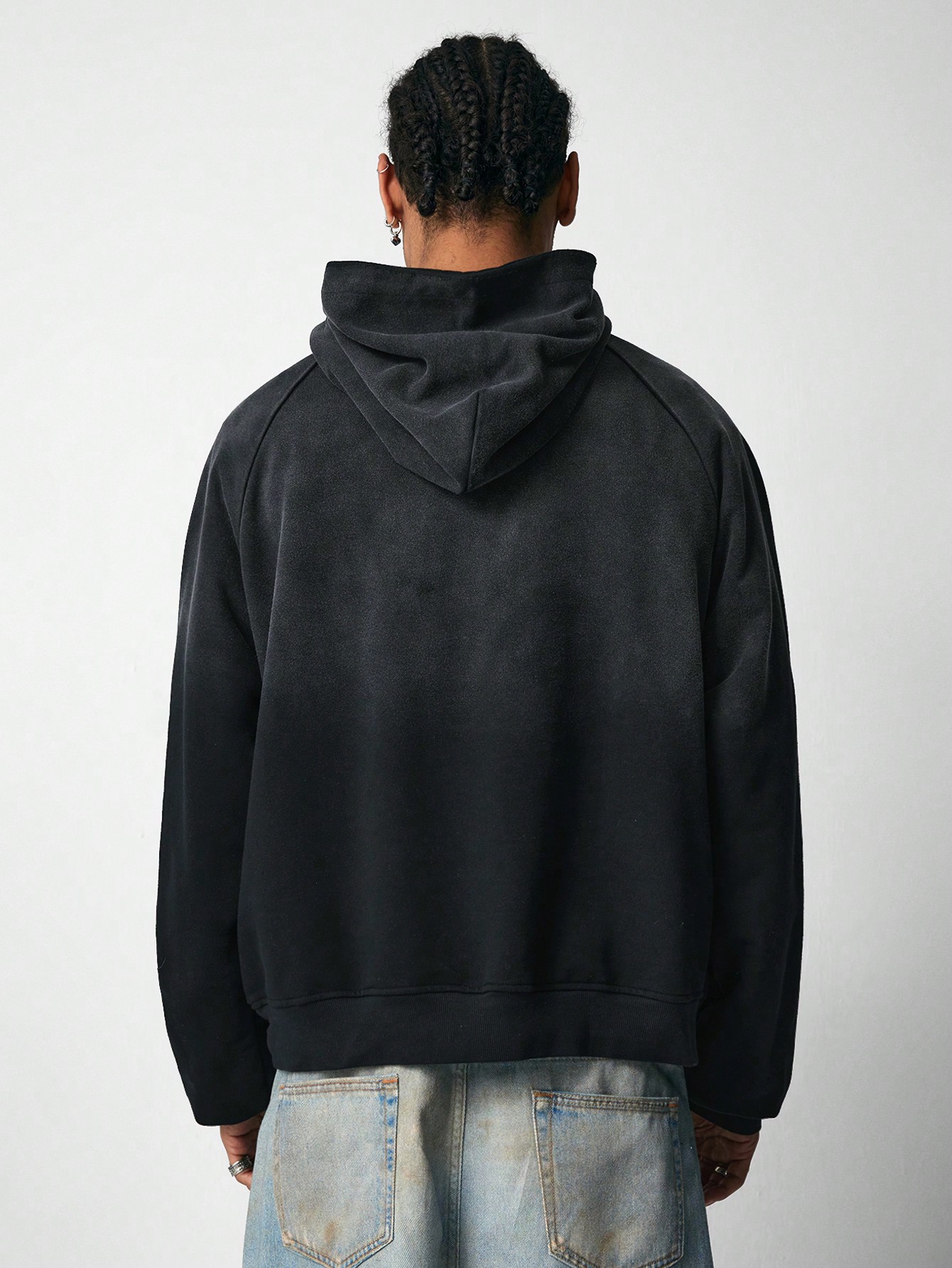 Street Life Men's Bleached Zebra Print Short Hooded Sweatshirt, Street Style