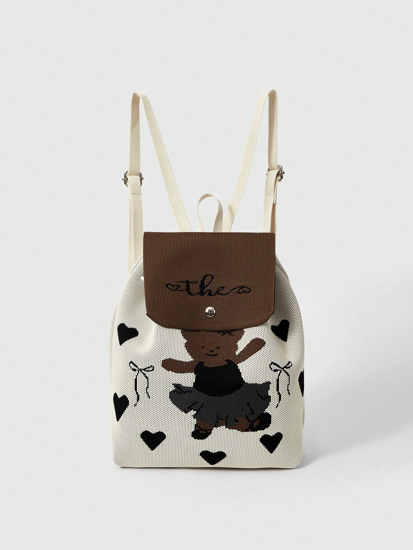Kawaii Women's Fashionable Cute Cartoon Heart Print Backpack