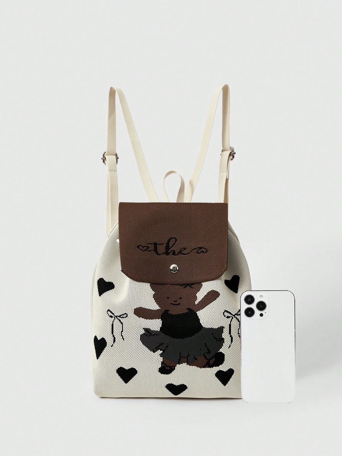 Kawaii Women's Fashionable Cute Cartoon Heart Print Backpack
