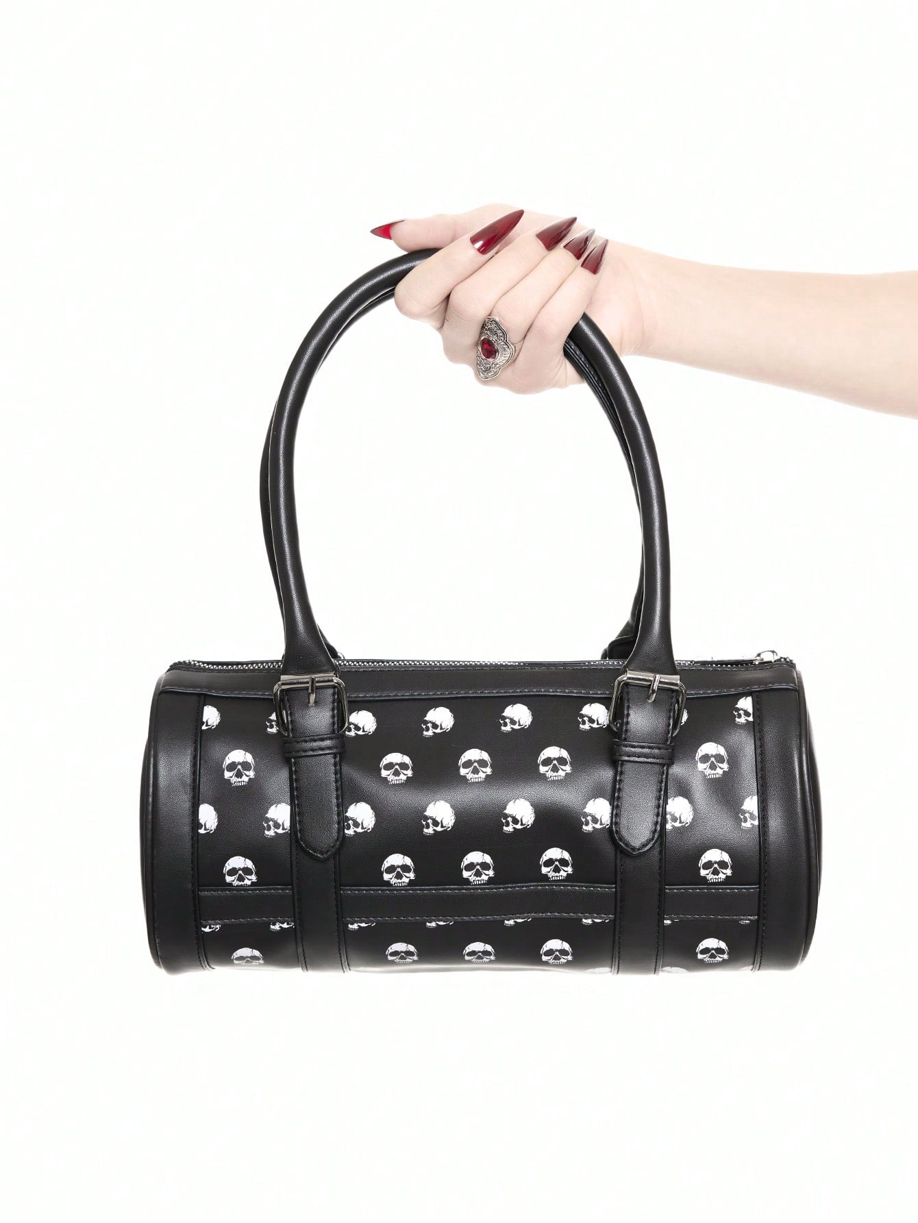 Goth Dark Gothic Skull Print Fashion Women Handbag
