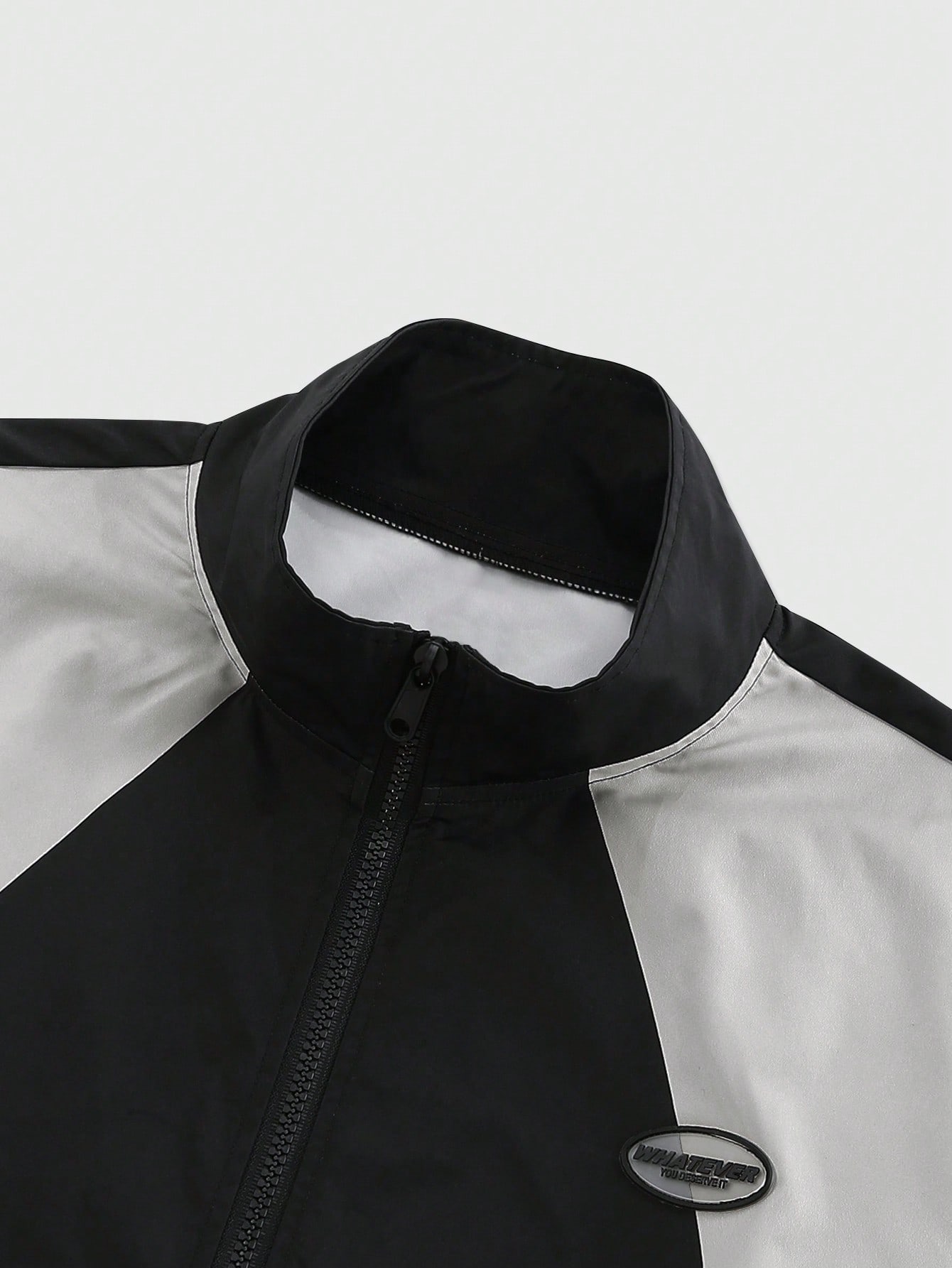Prep Men's Colorblock Pockets Zipper Casual Versatile Long Sleeve Jacket