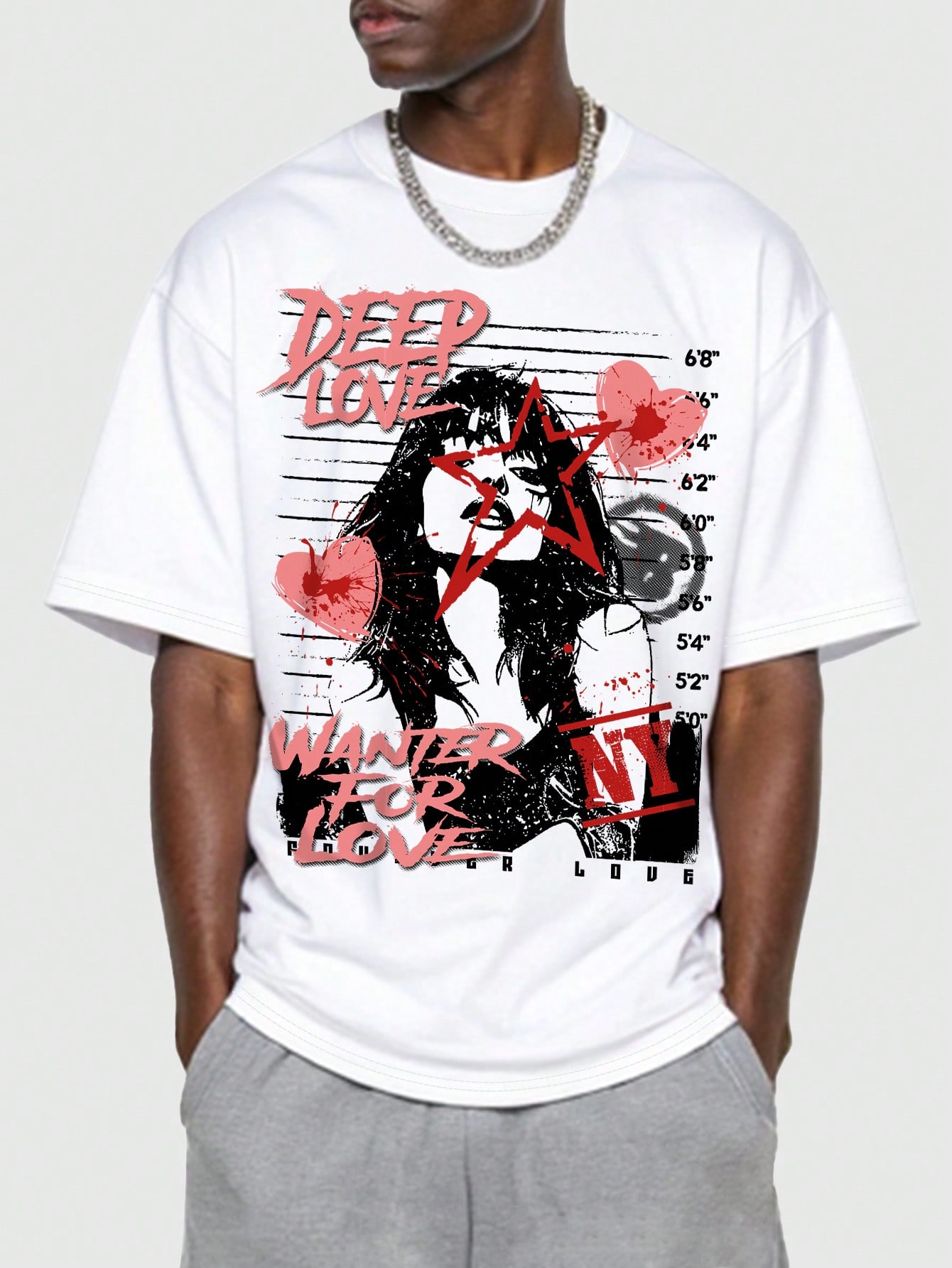 Street Life Couple's Graphic Printed Short Sleeve T-Shirt, Suitable For Everyday Wear In Spring/Summer, Love/Couples/XOXO/Kisses