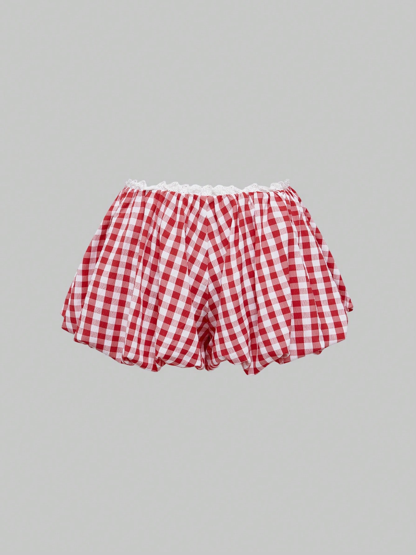 Kawaii Carnaval Valentine's 2pcs Outfit - Gingham Cami And Ultra-Short Shorts Set